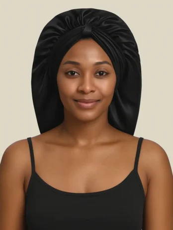 Bonnet en Satin Cheveux Bouclés
