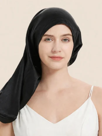 Bonnet de nuit en soie cheveux long