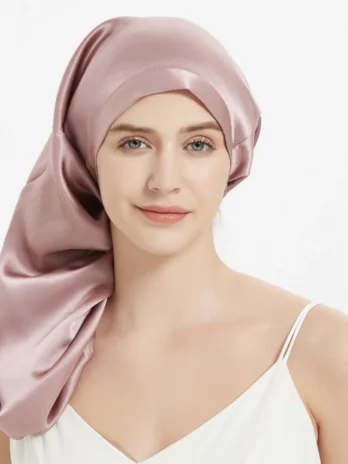 Bonnet de nuit en soie cheveux long